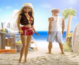 пазл Барби и Кена на пляже